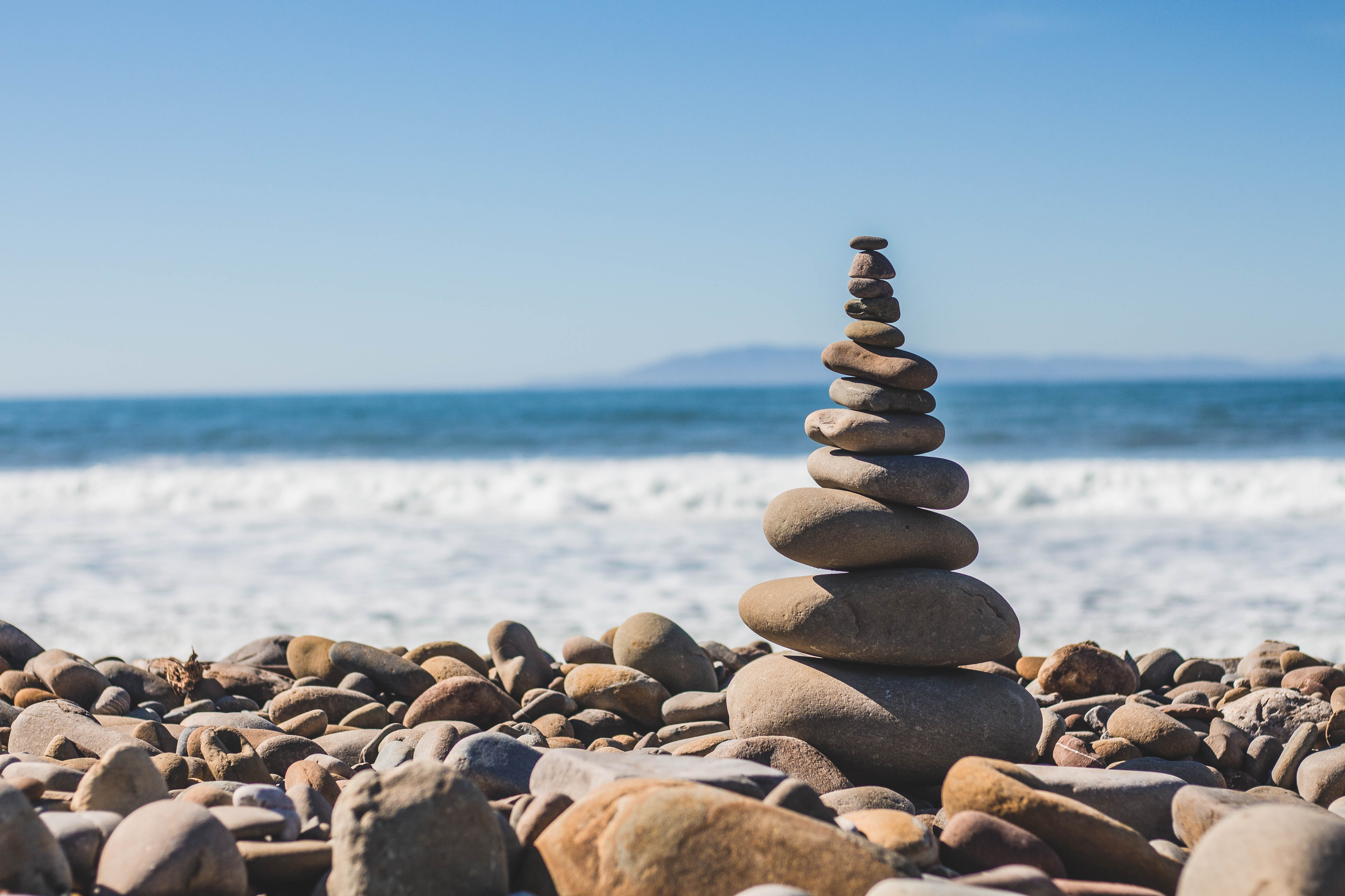 stack of rocks on a beach