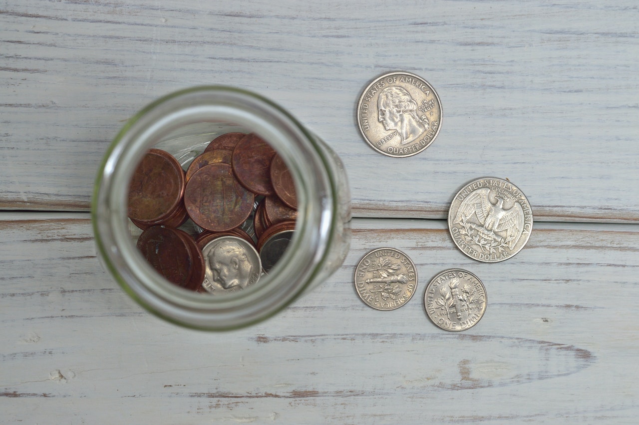 coins in a jar