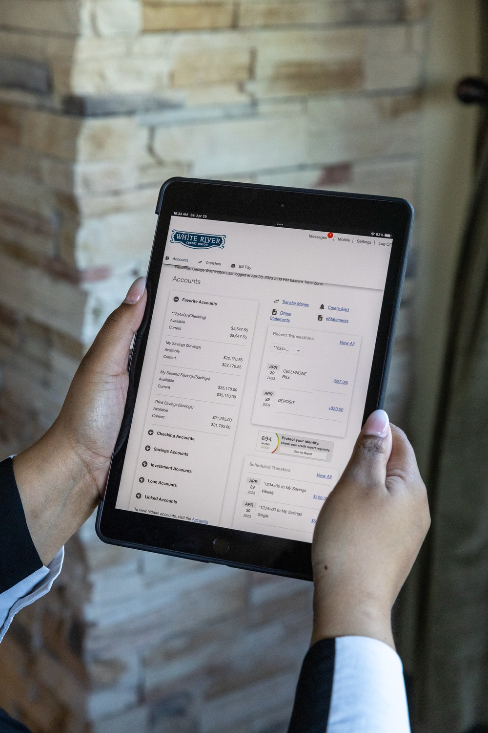 an ipad using multi-factor authentication